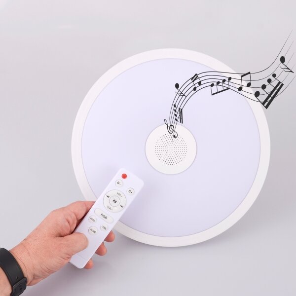 Corp de iluminat LED RGB pentru baie cu difuzor RAFFY LED/18W/230V IP44 Globo + telecomandă