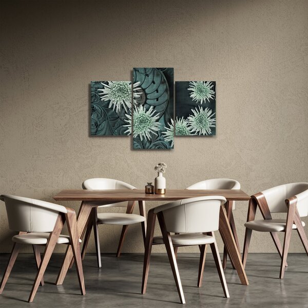 Tablou - Flori verzi (90x60 cm)