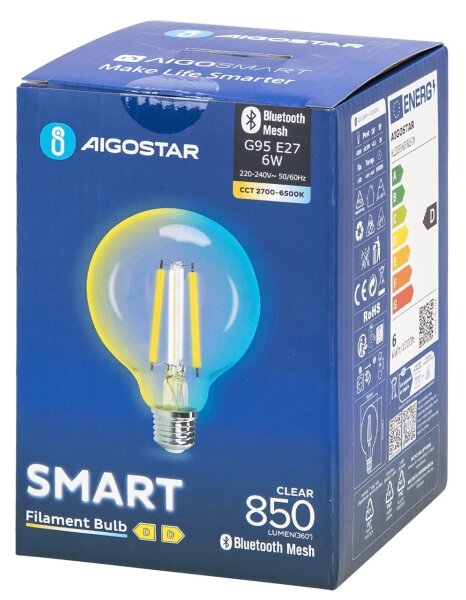 Bec LED Aigostar FILAMENT G95 E27/6W/230V 2700-6500K