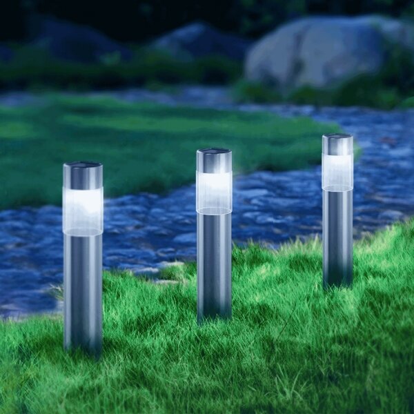 Lampă LED solară Aigostar LED/0,006W/1,2V 31,5 cm crom 6500K IP44