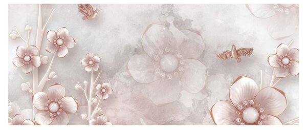 Tablou - Flori roz (120x50 cm)