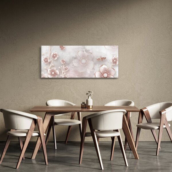 Tablou - Flori roz (120x50 cm)