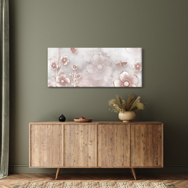 Tablou - Flori roz (120x50 cm)