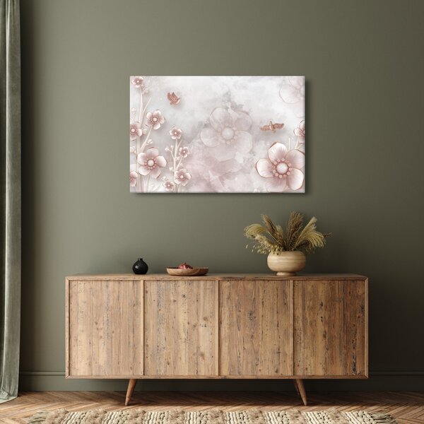 Tablou - Flori roz (90x60 cm)