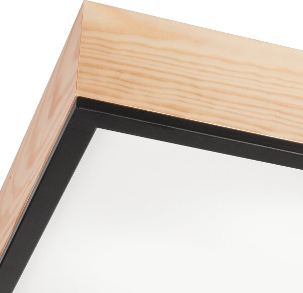 Plafonieră NATURAL SQUARE 4xE27/15W/230V 48x48 cm pin/negru