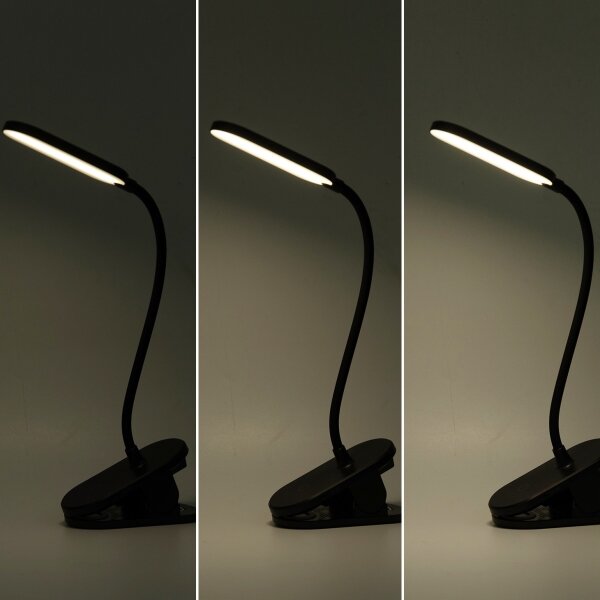 Lampă LED dimabilă de masă cu clemă Aigostar LED/2,5W/5V negru