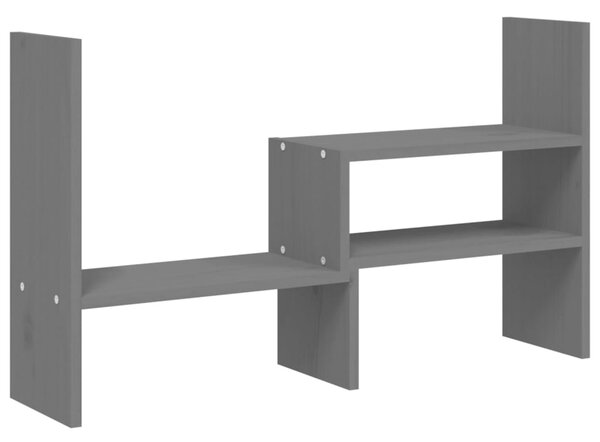 Suport pentru monitor, gri, (39-72)x17x43 cm, lemn masiv pin