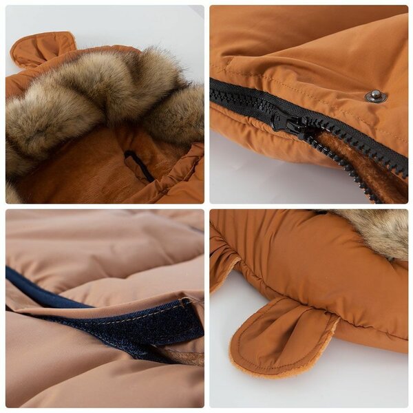 Sac de iarnă extensibil Teddy portocaliu-gri