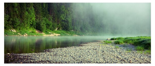 Tablou - Râu lângă pădure (120x50 cm)