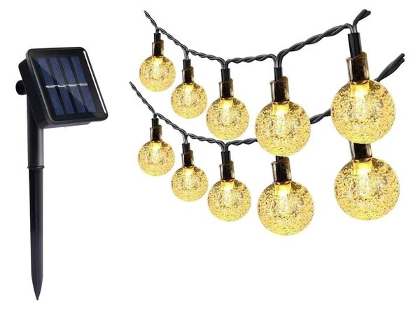 Instalație LED solară 30xLED/0,12W/1,2V 3000K IP44 400 mAh