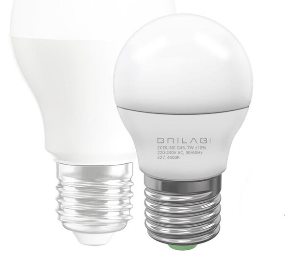 Bec LED ECOLINE G45 E27/7W/230V 4000K - Brilagi