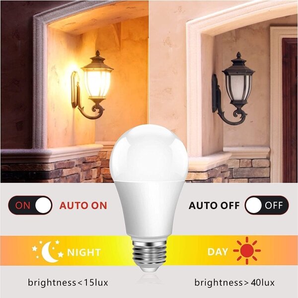 Bec LED cu senzor crepuscular Brilagi ECOLINE A60 E27/9W/230V 3000K