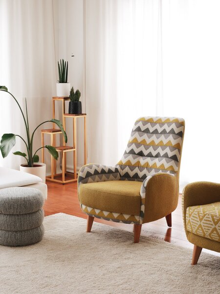 Atelier Del Sofa, Fotoliu Damla multicolor 75/88/95 cm