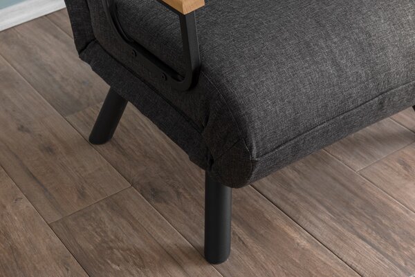 Atelier Del Sofa, Fotoliu extensibil Elmas gri inchis 67/78/78 cm