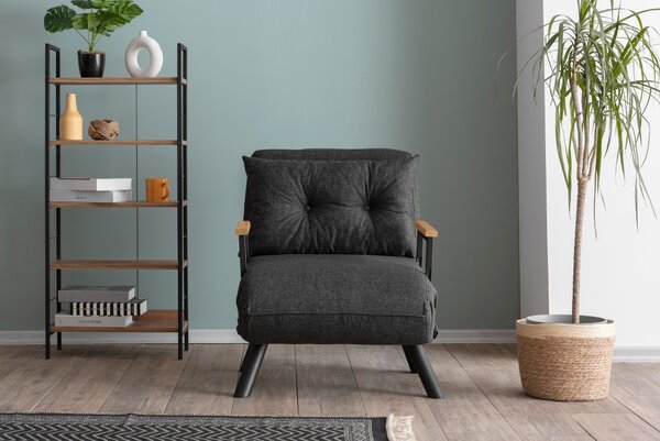 Atelier Del Sofa, Fotoliu extensibil Elmas gri inchis 67/78/78 cm