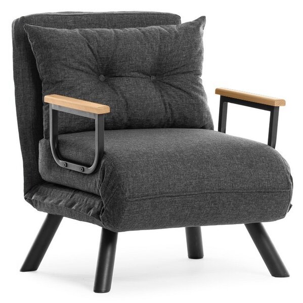 Atelier Del Sofa, Fotoliu extensibil Elmas gri inchis 67/78/78 cm