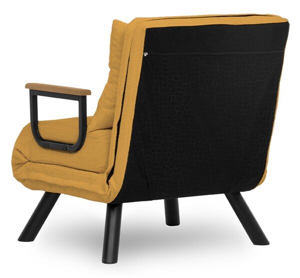 Atelier Del Sofa, Fotoliu extensibil Elmas mustar 67/78/78 cm