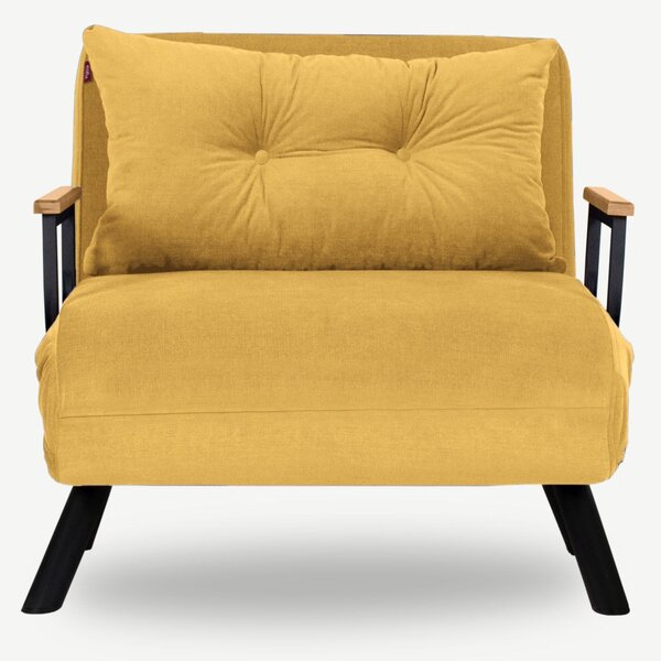 Atelier Del Sofa, Fotoliu extensibil Elmas mustar 67/78/78 cm