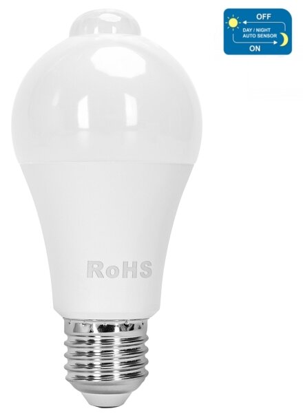 Bec LED cu senzor de mișcare și crepuscular Aigostar A60 E27/12W/230V 3000K
