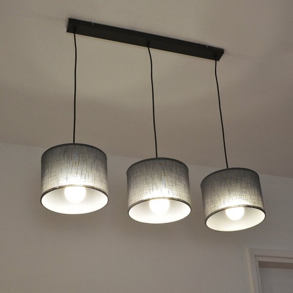 Lustru pe cablu ALBA 3xE27/15W/230V gri
