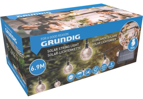 Lanț LED solar 6,9m 50xLED/1,2V