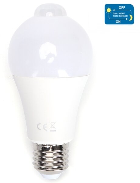 Bec LED cu senzor de mișcare și crepuscular Aigostar A60 E27/12W/230V 6500K