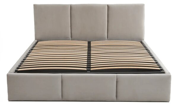 Pat Tapitat cu spatiu de depozitare 140x200 TOP Line 7 Gri Velvet