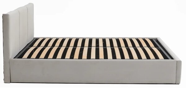 Pat Tapitat cu spatiu de depozitare 140x200 TOP Line 7 Gri Velvet