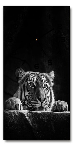 Ceas vertical de perete din sticlă Tigru