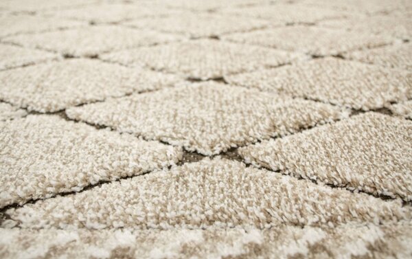 Traversa Fashion 32009-120, Inaltime Fir 12 mm, Latime 0.6m, Marime 60 x 200 cm, Crem, Maro, Festonata Surfilata Tivita, Antialergica