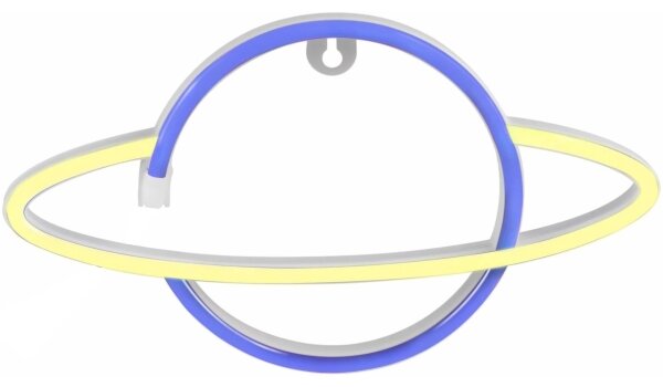 Decorațiune LED neon de perete PLANET LED/3W/3xAA albastru/galben