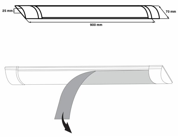 Corp de iluminat LED pentru mobilier de bucătărie LED/30W/230V 4000K 90 cm alb