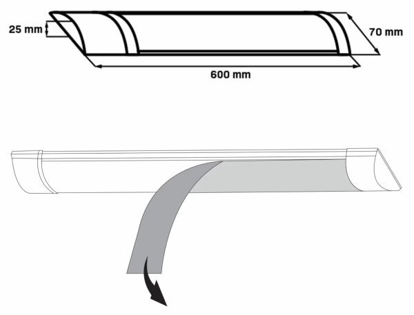 Corp de iluminat LED pentru mobilier de bucătărie LED/18W/230V 4000K 60 cm alb