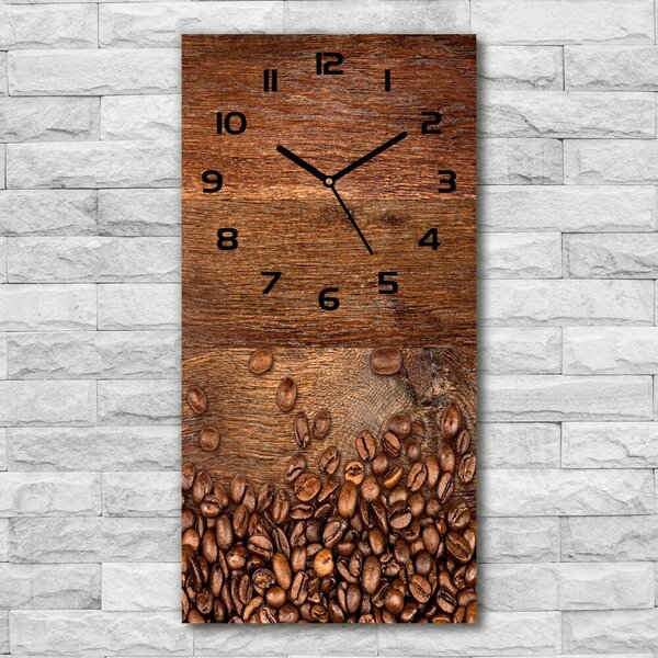 Ceas perete din sticlă dreptunghiular Boabe de cafea
