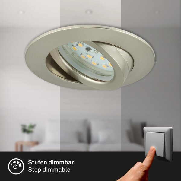 Corp de iluminat LED dimabil încastrat Briloner 7296-012 LED/6,5W/230V IP23 crom