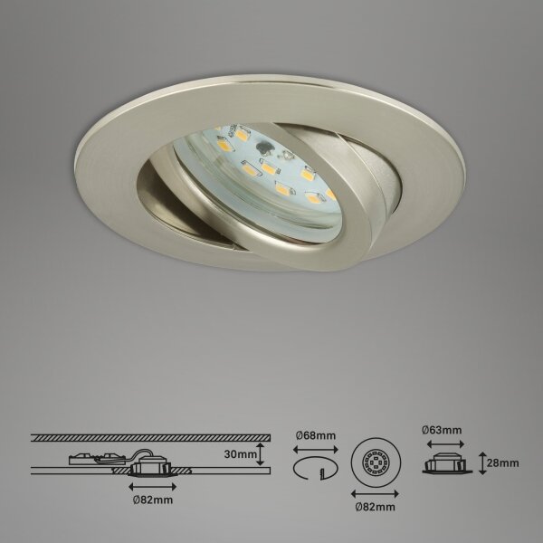 Corp de iluminat LED dimabil încastrat Briloner 7296-012 LED/6,5W/230V IP23 crom