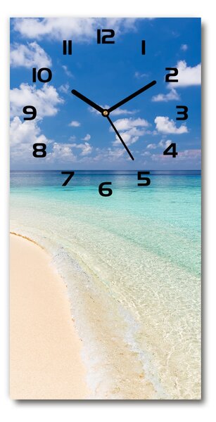 Ceas vertical de perete din sticlă plaja Maldive