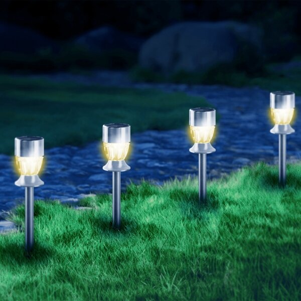 Lampă LED solară Aigostar LED/0,006W/1,2V 35,5 cm crom 2700K IP44