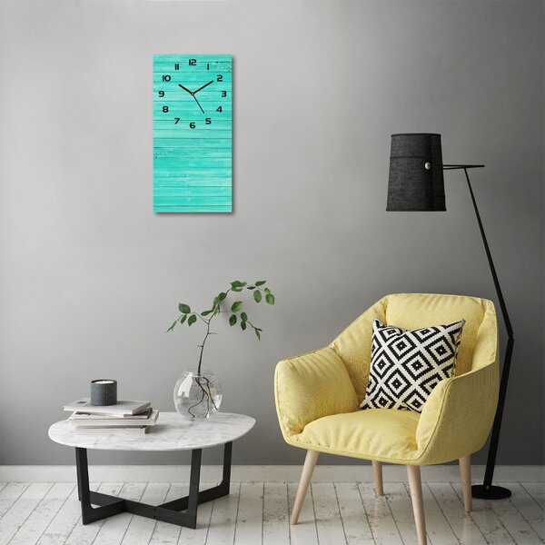 Ceas din sticlă dreptunghiular vertical bord verde