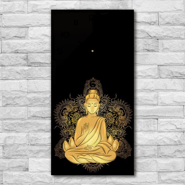 Ceas perete din sticlă dreptunghiular Buddha Mandala