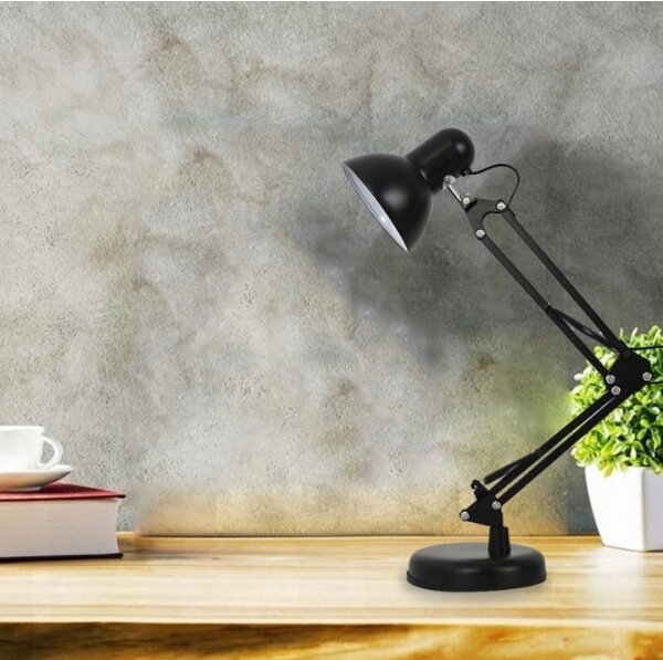 Lampă de birou 2-în-1 cu clemă 1xE27/60W/230V neagră