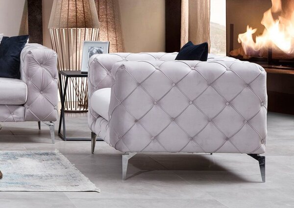 Atelier Del Sofa, Fotoliu Feray gri deschis 108/90/70 cm