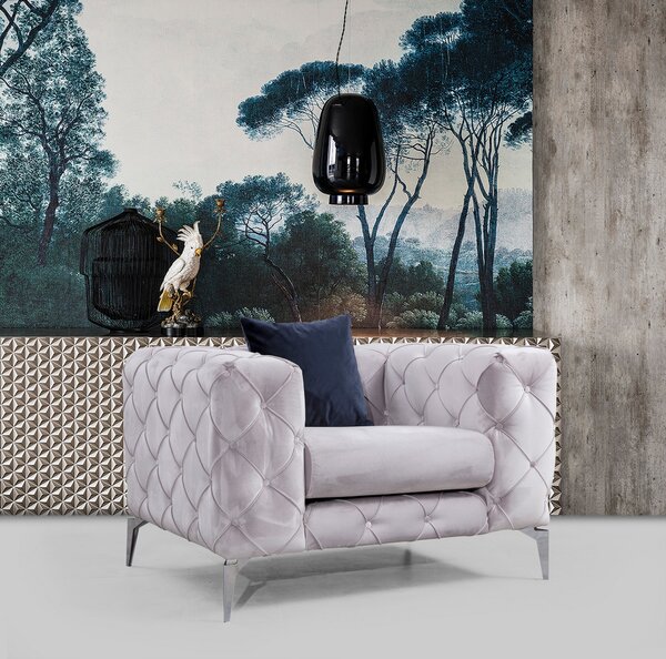 Atelier Del Sofa, Fotoliu Feray gri deschis 108/90/70 cm