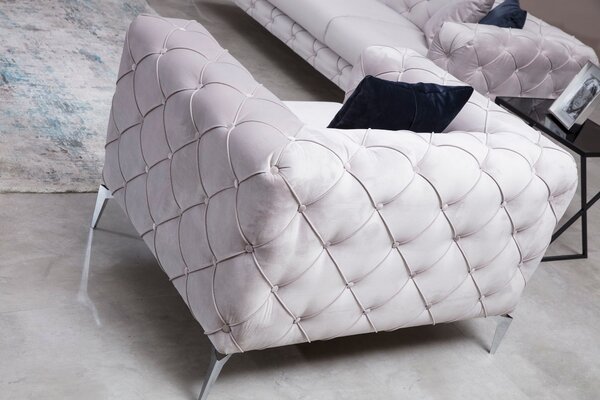 Atelier Del Sofa, Fotoliu Feray gri deschis 108/90/70 cm