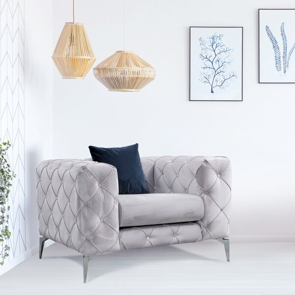 Atelier Del Sofa, Fotoliu Feray gri deschis 108/90/70 cm