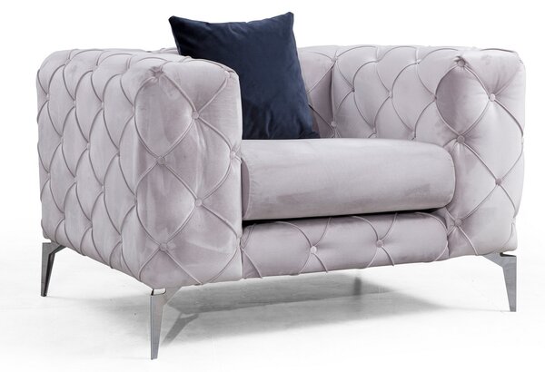 Atelier Del Sofa, Fotoliu Feray gri deschis 108/90/70 cm