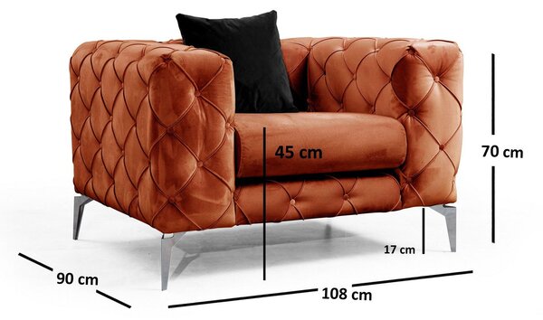 Atelier Del Sofa, Fotoliu Feray portocaliu 108/90/70 cm