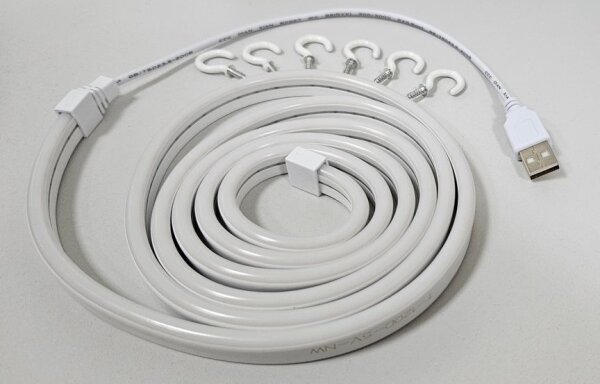 Bandă LED flexibilă NEON LED/5V 1,8 m alb