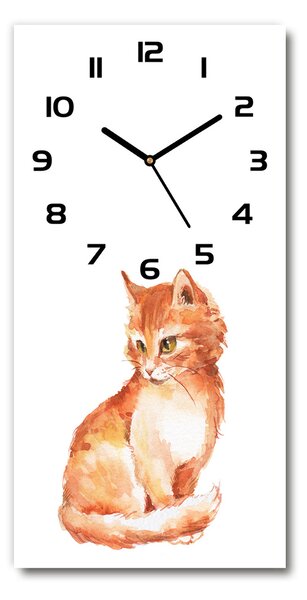 Ceas din sticlă dreptunghiular vertical Red Cat