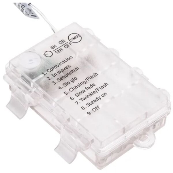 Aigostar - Ghirlandă LED pentru exterior 50 LED/3xAA/8 funcții 5,3 m IP44 alb cald